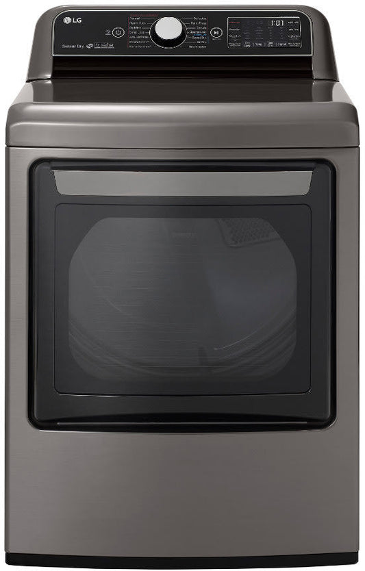 LG DLEX7800VE 27 Inch Electric Smart Dryer with 7.3 Cu. Ft. Capacity, TurboSteamâ„¢ Technology, EasyLoadâ„¢ Door, SmartDiagnosisâ„¢, 14 Dry Cycles, Sensor Dry, Steam Options, Wrinkle Care, Reduce Static, and ENERGY STARÂ® Certified: Graphite Steel
