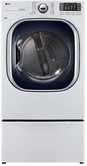 LG DLGX4371W 27 Inch Gas Dryer with TurboSteamâ„¢, SmartDiagnosisâ„¢, Smart ThinQÂ® Technology, Speed Dry, Sensor Dry Technology, 7.4 cu. ft. Capacity, 14 Drying Programs, LoDecibelâ„¢ Quiet Operation and ENERGY STARÂ® Certification: White