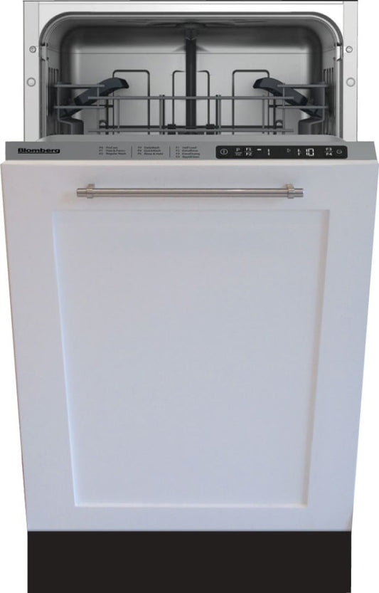Blomberg 7627559545 18 Inch Fully Integrated Dishwasher with Cutlery Basket, Brushless DC Motor, Rapid Clean, Double Motion Float System - Dws55100Fbi