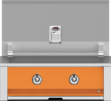 Hestan EAB30NGOR 30 Inch Built-In Grill with Stainless Tubular Burners and Zamak Die-Cast Knobs - Orange