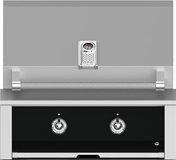 Hestan EAB30NGBK 30 Inch Built-In Grill with Stainless Tubular Burners and Zamak Die-Cast Knobs - Black