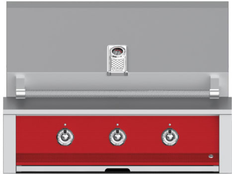 Hestan EAB36LPRD 36 Inch Built-In Grill with Stainless Tubular Burners and Zamak Die-Cast Knobs - Red