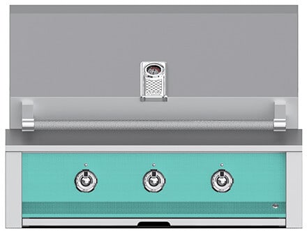 Hestan EAB36LPTQ 36 Inch Built-In Grill with Stainless Tubular Burners and Zamak Die-Cast Knobs - Turquoise