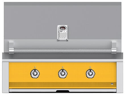 Hestan EAB36LPYW 36 Inch Built-In Grill with Stainless Tubular Burners and Zamak Die-Cast Knobs - Yellow
