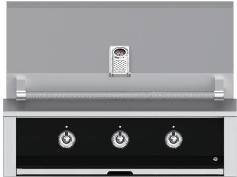 Hestan EAB36NGBK 36 Inch Built-In Grill with Stainless Tubular Burners and Zamak Die-Cast Knobs - Black