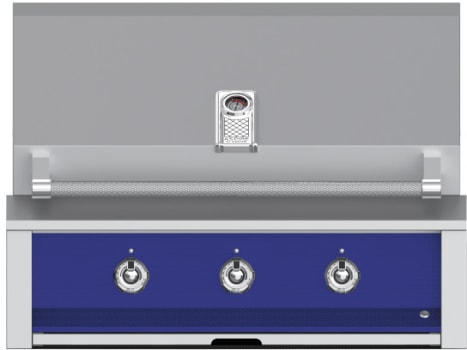 Hestan EAB36NGBU 36 Inch Built-In Grill with Stainless Tubular Burners and Zamak Die-Cast Knobs - Blue
