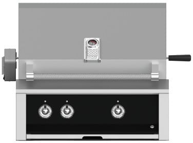 Hestan EABR30LPBK 30 Inch Built-In Grill with Ceramic Infrared Rotisserie, Tubular Burners, Two Halogen Lighting, Warming Rack, Marquise„ Accents, LED Lit Controls, Stainless Steel Drip Tray, and Zamak Die-Cast Knobs - Black