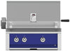 Hestan EABR30NGBU 30 Inch Built-In Grill with Ceramic Infrared Rotisserie, Tubular Burners, Two Halogen Lighting, Warming Rack, Marquise„ Accents, LED Lit Controls, Stainless Steel Drip Tray, and Zamak Die-Cast Knobs - Blue