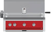 Hestan EABR36LPRD 36 Inch Built-In Grill with Sear Burner and Ceramic Infrared Rotisserie - Red