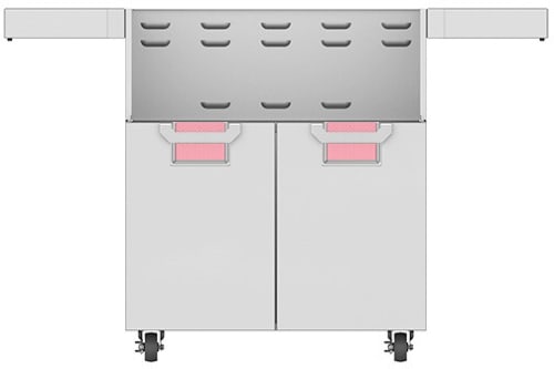 Hestan ECD30PK 30 Inch Double Door Cart with Marquise„ Accented Panels and Fold-Down Side Shelves - Pink