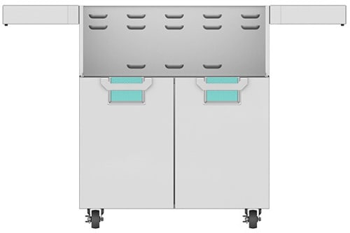 Hestan ECD30TQ 30 Inch Double Door Cart with Marquise„ Accented Panels and Fold-Down Side Shelves - Turquoise