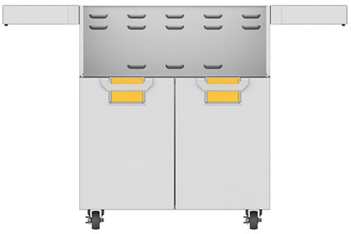 Hestan ECD30YW 30 Inch Double Door Cart with Marquise„ Accented Panels and Fold-Down Side Shelves - Yellow