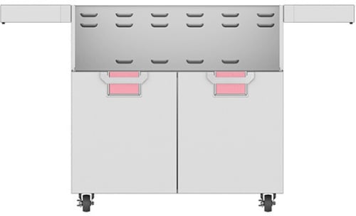 Hestan ECD36PK 36 Inch Double Door Cart with Marquise„ Accented Panels and Fold-Down Side Shelves - Pink