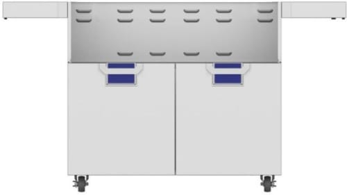 Hestan ECD42BU 42 Inch Double Door Cart with Marquise„ Accented Panels and Fold-Down Side Shelves - Blue