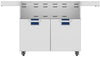Hestan ECD42DB 42 Inch Double Door Cart with Marquise„ Accented Panels and Fold-Down Side Shelves - Dark Blue