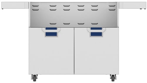 Hestan ECD42DB 42 Inch Double Door Cart with Marquise„ Accented Panels and Fold-Down Side Shelves - Dark Blue