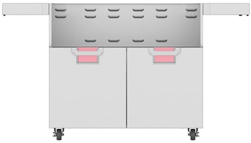 Hestan ECD42PK 42 Inch Double Door Cart with Marquise„ Accented Panels and Fold-Down Side Shelves - Pink
