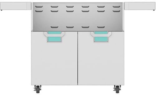 Hestan ECD42TQ 42 Inch Double Door Cart with Marquise„ Accented Panels and Fold-Down Side Shelves - Turquoise