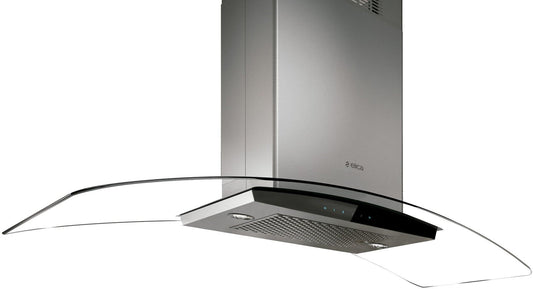 Elica ECN642S3 42 Inch Island Mount Range Hood with 3-Speed + Booster, 600 CFM Blower, Touch Controls