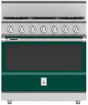 Hestan KRD365LPGR 36 Inch Duel Fuel Range with 5 Burners - LP - Green