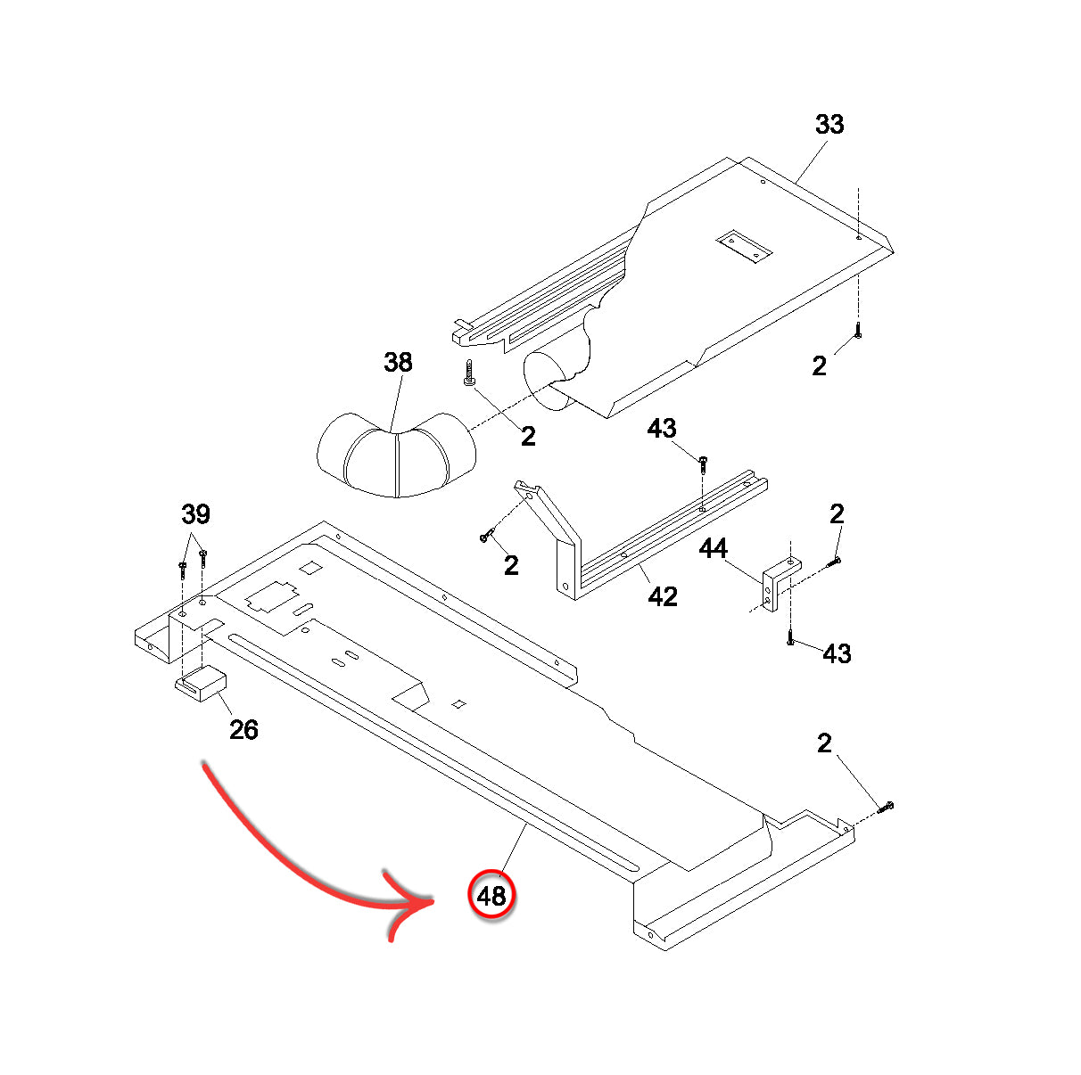 Frigidaire GLEH1642DS0 Blower Panel/Pan Assembly (Lower) - Genuine OEM