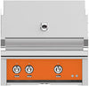 Hestan GSBR30LPOR 30 Inch Built-In Grill with with 525 sq. in. Grilling Area, 2 Sear Burners, 62,000 BTUs, Rotisserie, Horizon Spring Assisted Hood - Orange