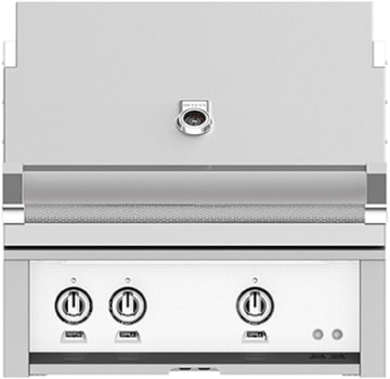 Hestan GSBR30NGWH 30 Inch Built-In Grill with with 525 sq. in. Grilling Area, 2 Sear Burners, 62,000 BTUs, Rotisserie - White