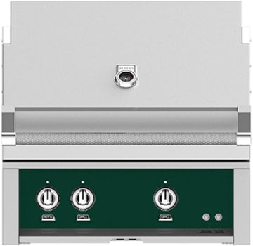 Hestan GSBR30NGGR 30 Inch Built-In Grill with with 525 sq. in. Grilling Area, 2 Sear Burners, 62,000 BTUs, Rotisserie - Green