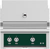 Hestan GSBR30LPGR 30 Inch Built-In Grill with with 525 sq. in. Grilling Area, 2 Sear Burners, 62,000 BTUs, Rotisserie, Horizon Spring Assisted Hood - Green
