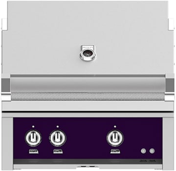 Hestan GSBR30LPPP 30 Inch Built-In Grill with with 525 sq. in. Grilling Area, 2 Sear Burners, 62,000 BTUs, Rotisserie, Horizon Spring Assisted Hood - Purple