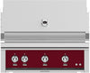 Hestan GSBR36LPBG 36 Inch Built-In Grill with Trellis Burner„, Halogen Stadium Lights„, Infrared Top Burner, DiamondCut Grates„, Rotisserie - Burgundy