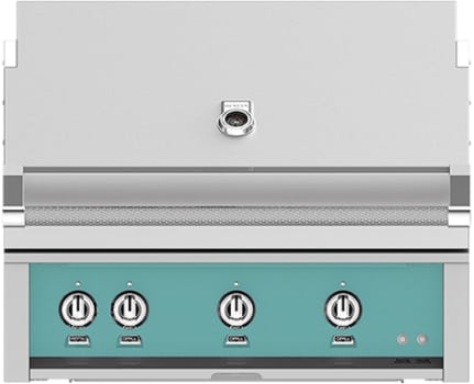 Hestan GSBR36LPTQ 36 Inch Built-In Grill with Trellis Burner„, Halogen Stadium Lights„, Infrared Top Burner, DiamondCut Grates„, Rotisserie - Turquoise