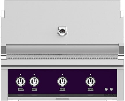 Hestan GSBR36NGPP 36 Inch Built-In Grill with Trellis Burner„, Halogen Stadium Lights„, Infrared Top Burner, DiamondCut Grates„, Rotisserie - Purple