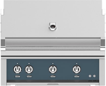 Hestan GSBR36NGGG 36 Inch Built-In Grill with Trellis Burner„, Halogen Stadium Lights„, Infrared Top Burner, DiamondCut Grates„, Rotisserie - Dark Gray