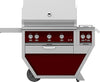 Hestan GSBR36CX2LPBG 55 Inch Freestanding Grill with 653 sq. in. Grilling Area, 2 Trellis Burners, 1 Sear Burner, Double Side Burners, Rotisserie - Burgundy
