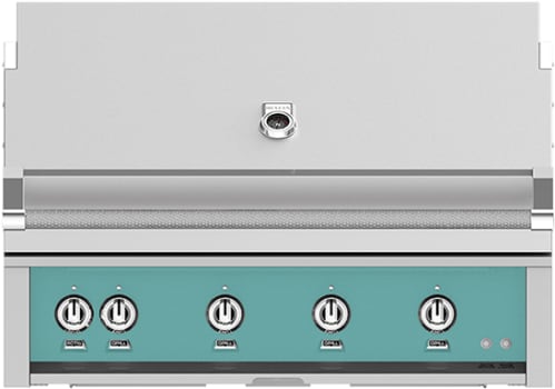 Hestan GSBR42NGTQ 42 Inch Built-In Grill with Sear Burners, Halogen Stadium Lights„, Infrared Top Burner, DiamondCut Grates„, Rotisserie - Turquoise