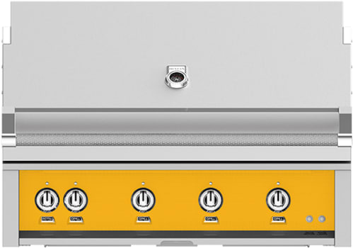 Hestan GSBR42NGYW 42 Inch Built-In Grill with Sear Burners, Halogen Stadium Lights„, Infrared Top Burner, DiamondCut Grates„, Rotisserie - Yellow
