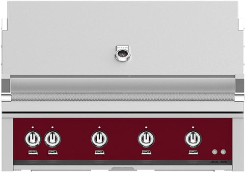 Hestan GSBR42LPBG 42 Inch Built-In Grill with Sear Burners, Halogen Stadium Lights„, Infrared Top Burner, DiamondCut Grates„, Rotisserie - Burgundy