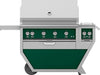 Hestan GSBR42CX2NGGR 61 Inch Freestanding Grill with 782 sq. in. Grilling Area, 4 Sear Burners, Rotisserie, Double Side Burners, 148,000 BTU, Horizon Spring Assisted Hood - Green