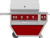 Hestan GSBR42CX2LPRD 61 Inch Freestanding Grill with 782 sq. in. Grilling Area, 4 Sear Burners, Rotisserie, Double Side Burners, 148,000 BTU, Horizon Spring Assisted Hood - Red