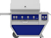 Hestan GSBR42CX2NGBU 61 Inch Freestanding Grill with 782 sq. in. Grilling Area, 4 Sear Burners, Rotisserie, Double Side Burners, 148,000 BTU, Horizon Spring Assisted Hood - Blue