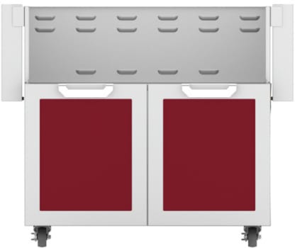 Hestan GCD36BG 36 Inch Double Door Grill Cart - Burgundy