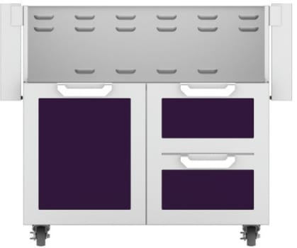 Hestan GCR36PP 36 Inch Double Drawer and Door Grill Cart - Purple