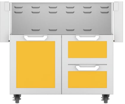 Hestan GCR36YW 36 Inch Double Drawer and Door Grill Cart - Yellow