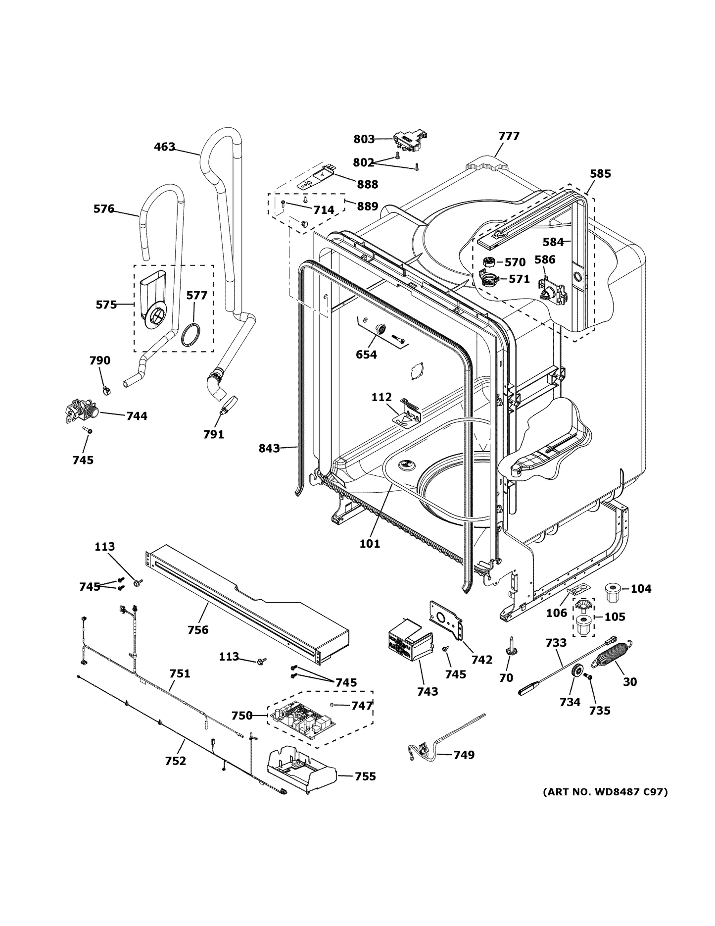 GE DC Harness Assembly WD21X26860