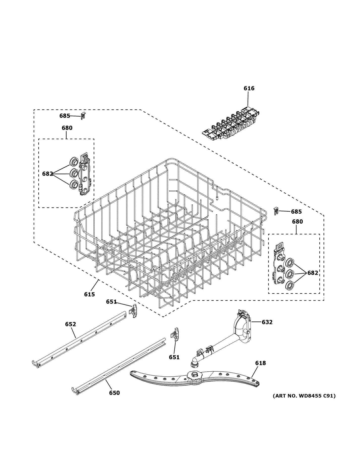 GE End Cap and Rack Slide (Left) WD30X29858
