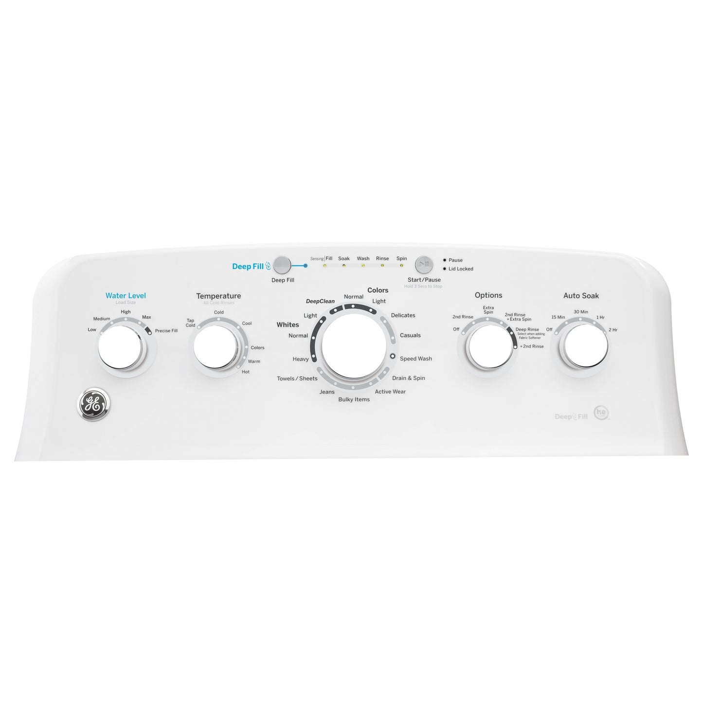 GE Washing Machine Button Control Panel Overlay (White) GTW465ASN0WW