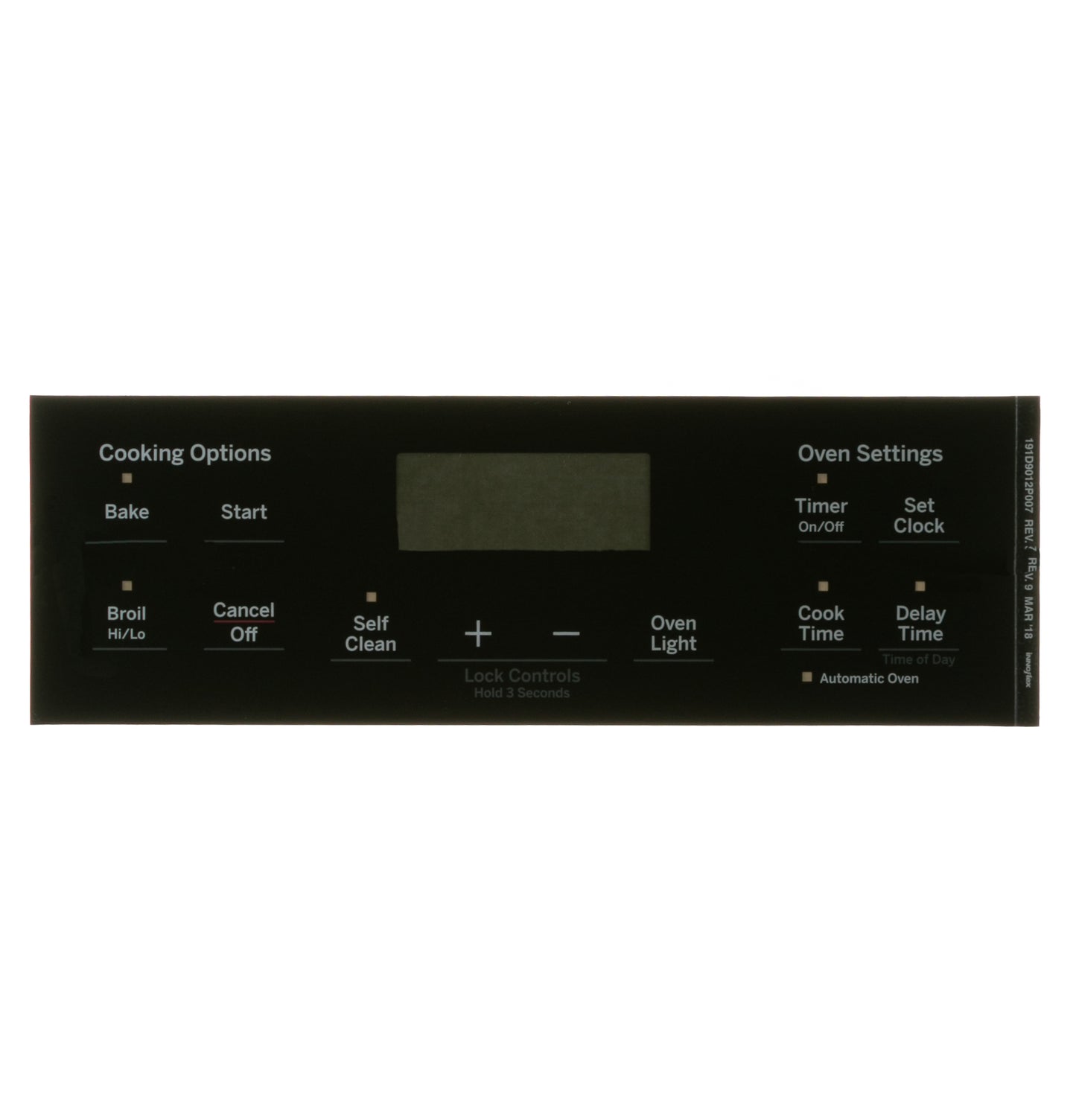 GE Faceplate Graphics (Black) JB625DK3BB