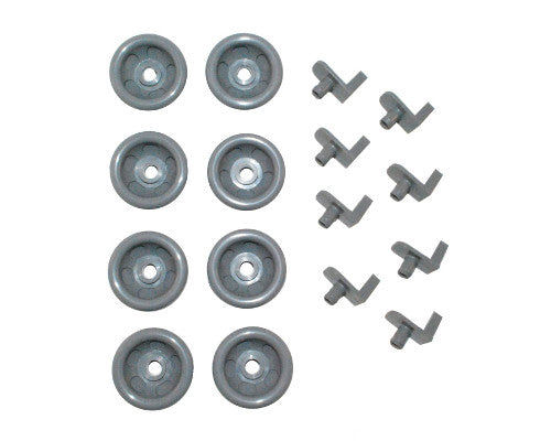 GE PDW9880N20SS Lower Dishrack Roller and Axle Kit - 8 Pack Genuine OEM