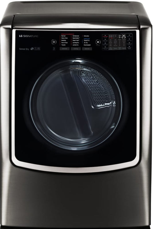 LG DLEX9500K 29 Inch Electric Smart Dryer with 9.0 cu. ft. Capacity, 14 Drying Programs, Wrinkle Care, Sensor Dry, TurboSteam, SteamSanitaryâ„¢, and SmartThinQ WiFi
